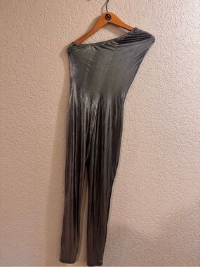 Metallic Charcoal Stretch Maxi Skirt